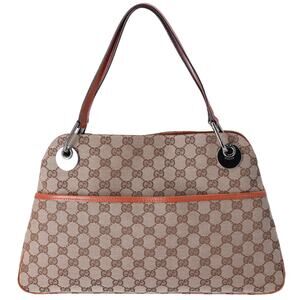 GUCCI Eclipse Tote Bag 121023 Beige Light Brown Jacquard Leather
